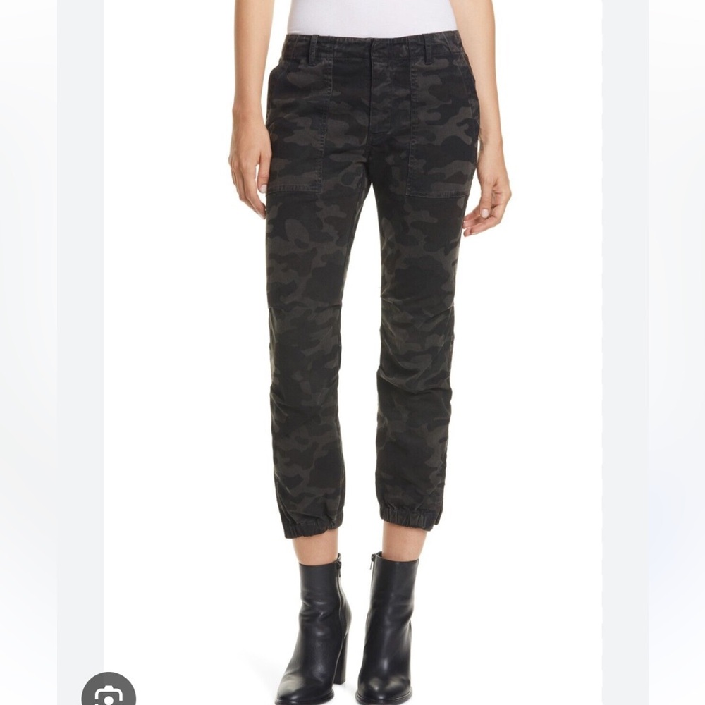 Nili Lotan Charcoal Camo Ankle Cropped French Military Pants Womens, size US 0